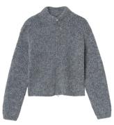 LMTD Cardigan - Stickad - NlfNulo - Polyester/Ull - Dark Grey Me