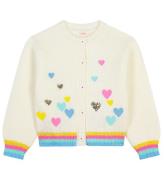 Billieblush Cardigan - Stickad - Ivory m. HjÃ¤rtan