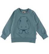 DYR-Cph Sweatshirt - DjurbÃ¤lg - Blue Grey Outline Hippo