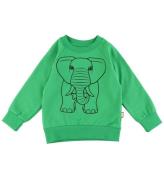 DYR-Cph Sweatshirt - DjurbÃ¤lg - Green Outline Elephant