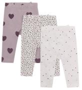 Hust and Claire Leggings - 3-pack - Liva - Purple Dove m. Volang