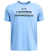 Under Armour T-shirt - Tech Dela ordmÃ¤rke - Horizon Blue