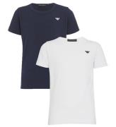 Emporio Armani T-shirts - 2-pack - MarinblÃ¥/Vit