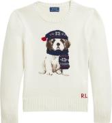 Polo Ralph Lauren Tröja - Stickad - White/Hund