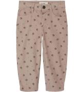 Lil' Atelier Manchesterbyxor - NmfBella - Grey Morn/Floral