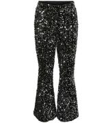 Vero Moda Girl Byxor - VmBella - Black/Silver Paljetter