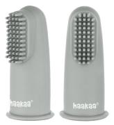 Haakaa Finger tandborstar - 2-pack - Suva Grey