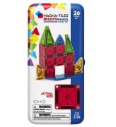 Magna-Tiles Magnetset - 26 Delar - MicroMAGS & Travel Tin Fodral