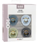 BIBS Colour Nappar - Stl. 1 - 4-pack - Rund - Baby Blue Mix