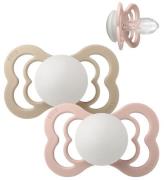 BIBS Supreme+ Glow Nappar - Stl. 2 - 2-pack - Symmetrisk - Blush