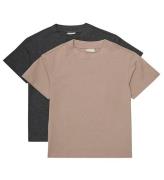 Minymo T-shirt - 2-pack - Fossil