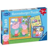 Ravensburger Pussel - 3x49 Delar - Greta Gris - Familj