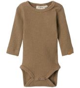 Lil' Atelier Body L/æ - Rib - NbmRajo - Förstenad Oak