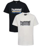 Hummel T-shirts - hmlTukas - 2-pack - Black Beauty/Marshmallow m