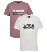 Hummel T-shirts - hmlTukas - 2-pack - Twilight Mauve/Marshmallow