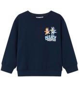 Name It Sweatshirt - NmmNuse Bluey - Marinblå Blazer m. Tryck