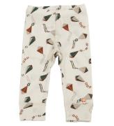 Katvig Leggings - Ull - Off White m. Drakar