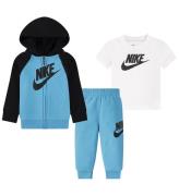 Nike Sweatset m. T-shirt - Ã?stersjÃ¶n Blue/Svart