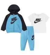 Nike Sweatset m. T-shirt - Ã?stersjÃ¶n Blue/Svart