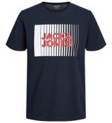 Jack & Jones T-shirt - Noos - JjeCorp - MarinblÃ¥ Blazer m. Tryck