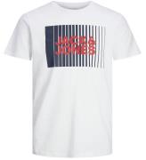 Jack & Jones T-shirt - Noos - JjeCorp - Vit m. Tryck