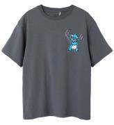 Name It T-shirt - NkmDixie Stitch - Lava Smoke m. Tryck