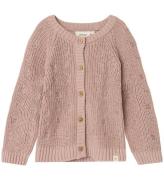 Lil' Atelier Cardigan - Stickad - NmfEmlen - Shadow GrÃ¥ m. Blomm