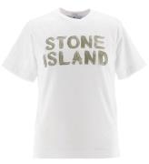 Stone Island T-shirt - Vit m. Tryck