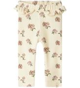 Lil' Atelier Leggings - Rib - NbfGavo - Turtledove/Peony