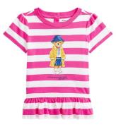 Polo Ralph Lauren T-shirt - Rosa/Vitrandig m. Gosedjur