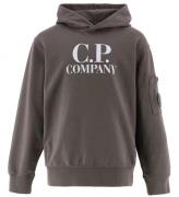 C.P. Company Hoodie - MÃ¶rkgrÃ¥ m. Vit