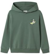 Name It Hoodie - NkmVugo - Dark Forest m. Tryck