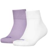 Puma Ankelstrumpor - 2-pack - Kids Kvart - Lila/Vit m. HjÃ¤rta