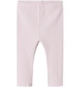 Name It Leggigs- Rib - NbfDikka - Light Lilac m. HÃ¥lmÃ¶nster