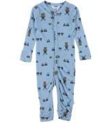 Joha Onesie - Viskos/Bambu - BlÃ¥ m. Vindkraftverk