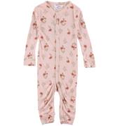 Joha Onesie - Bambu - Rosa m. Blomma