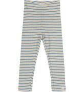 Petit Piao Leggings - Rib - Modal - Allure Blue/Dark Off White