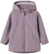 Name It Softshelljacka m. Fleece - NmfAlfa08 - Grå Ridge m. Mag