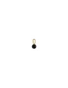 St Drop Charm 5Mm Gold Plated Black Design Letters
