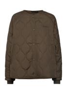 W. Mid Length Quilted Jacket Green Svea