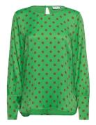 Shirt With Wide Sleeves In Dot Prin Green Coster Copenhagen