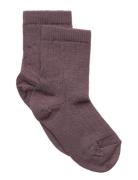 Wool Rib Socks Purple Mp Denmark