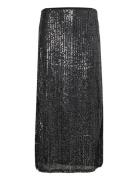 Vifunkla Sequin Midi Skirt/Fair Black Vila