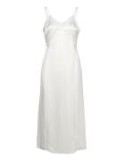 Sheer Layered Maxi Slip Dress White Calvin Klein