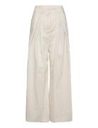 D2. Pinstripe Pleated Wide Pants White GANT