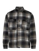 Onsbaz Ovr Pkt Brush Check Ls Shirt Blue Grey ONLY & SONS