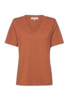 Leti V-Hals T-Shirt Orange Minus