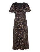 Ingrid Inu Sat Drape Midi Dres Patterned French Connection