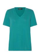 Slcolumbine Loose Fit V-Neck Ss Blue Soaked In Luxury
