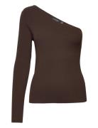 -Shoulder Long-Sleeve Sweater Brown Lauren Ralph Lauren